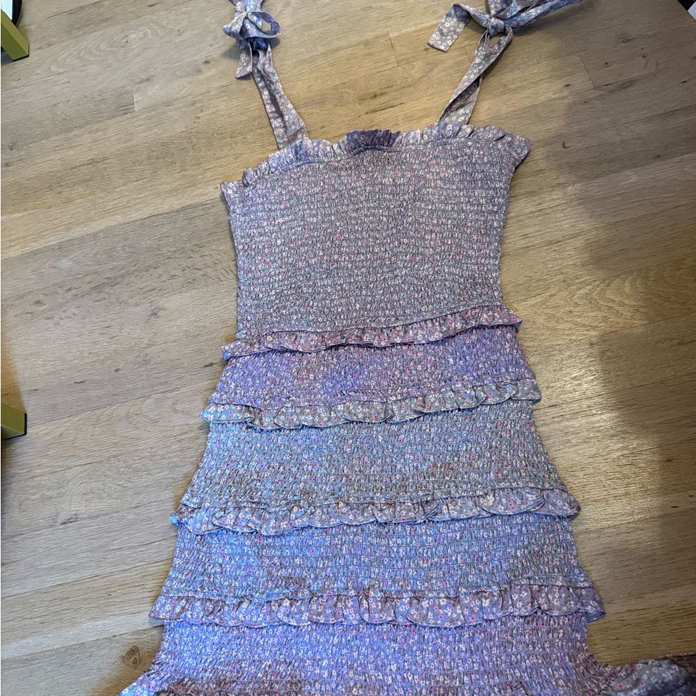 Purple Ruffle Tiered Dress